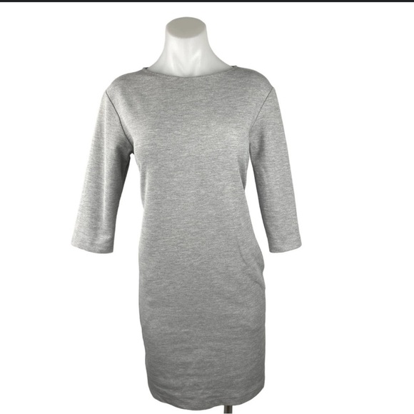 Bobeau Heather Gray Knit Bodycon Midi Dress | 3/4 Sleeve Casual XS - Picture 7 of 12
